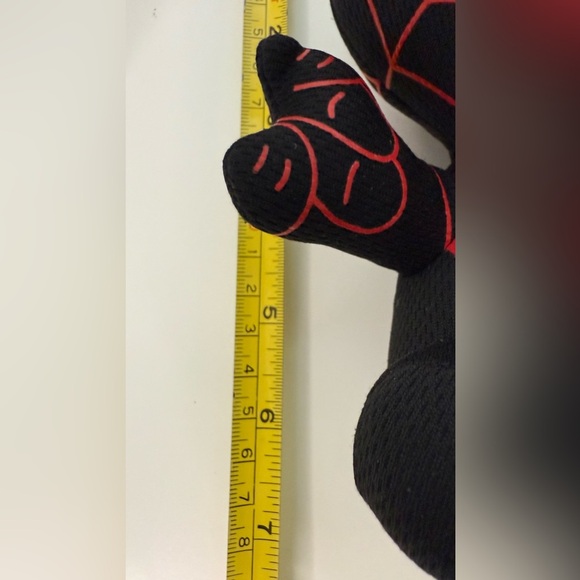 7β Ty Marvel Spider-Man Stuffed Animal, Baby Miles Morales - Black and Red - Picture 4 of 5